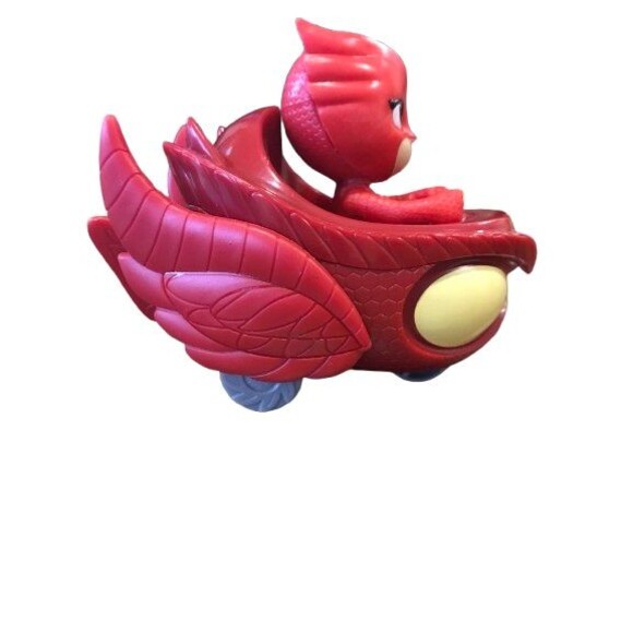 PJ Masks Owlette Owl Glider Red Racer Car Vehicle 3" By Just Play - Picture 2 of 6